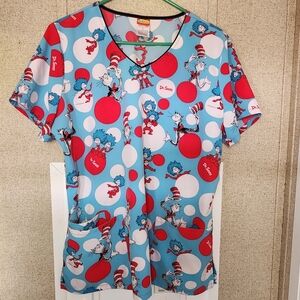 Dr Seuss scrub top